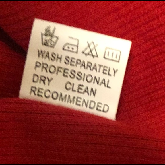 Red Ribbed Body Con Dress with Long Sleeves Size Large - Picture 7 of 7